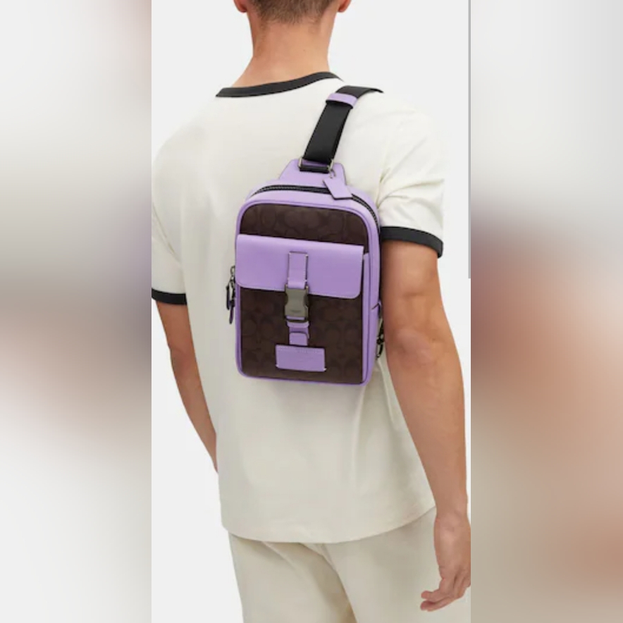 Nwt Coach Track Pack In Colorblock Signature Canvas